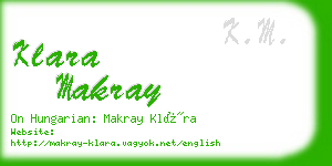 klara makray business card